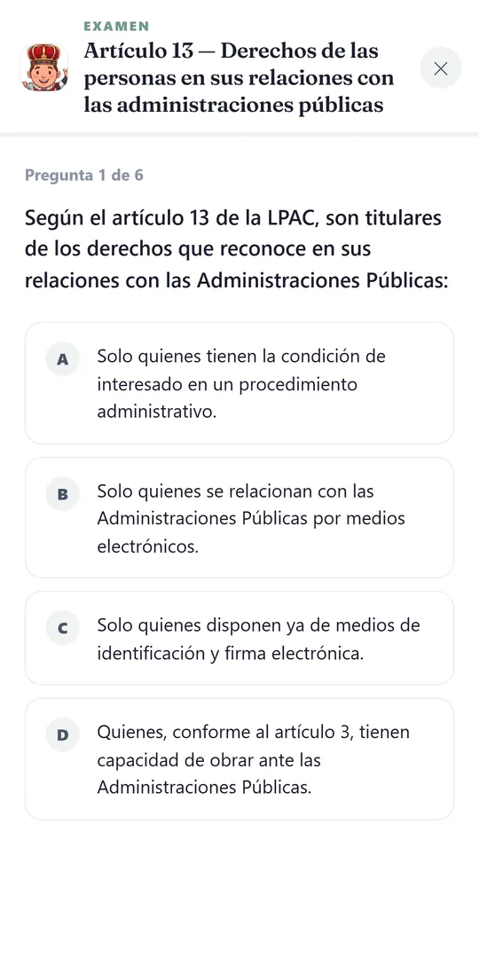 Evalúame: la primera pregunta del test del artículo 13